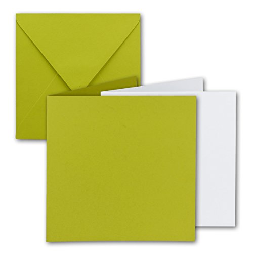 75x Quadratisches Falt-Karten Set - 15 x 15 cm - mit Brief-Umschlägen & Einlegeblättern - Limette - FarbenFroh by GUSTAV NEUSER von FarbenFroh by GUSTAV NEUSER