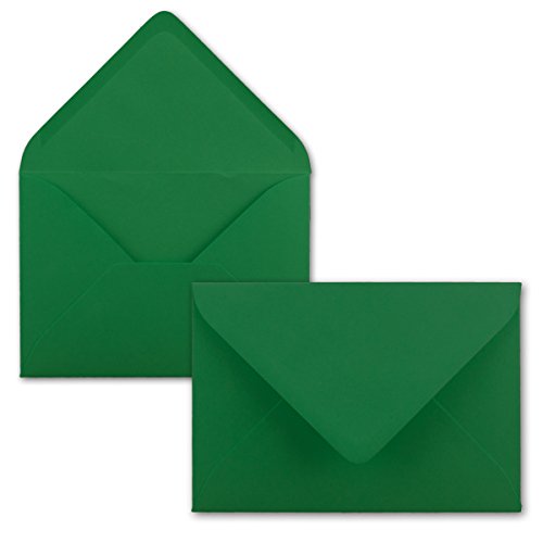 Briefumschläge in Grün - 100 Stück - DIN C5 Kuverts 22,0 x 15,4 cm - Nassklebung ohne Fenster - Weihnachten, Grußkarten - Serie FarbenFroh von FarbenFroh by GUSTAV NEUSER