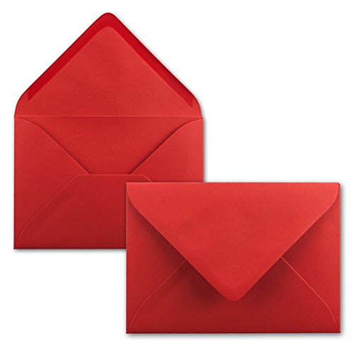 Briefumschläge in Rot - 1000 Stück - DIN C5 Kuverts 22,0 x 15,4 cm - Nassklebung ohne Fenster - Weihnachten, Grußkarten - Serie FarbenFroh von FarbenFroh by GUSTAV NEUSER