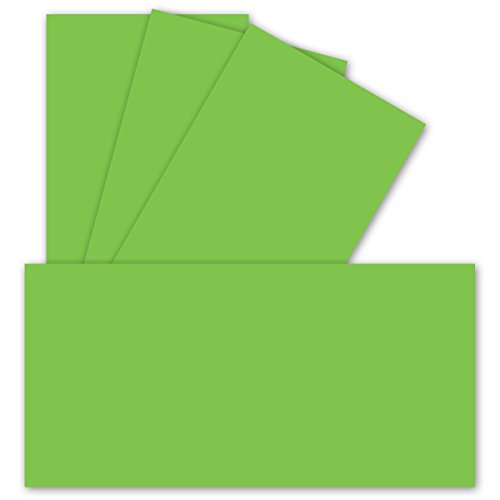 FarbenFroh by GUSTAV NEUSER 25 Einzel-Karten DIN Lang - 9,9 x 21 cm - 240 g/m² - Hellgrün - Bastelpapier - Tonkarton - Ideal zum Bedrucken für Grußkarten und Einladungen von FarbenFroh by GUSTAV NEUSER