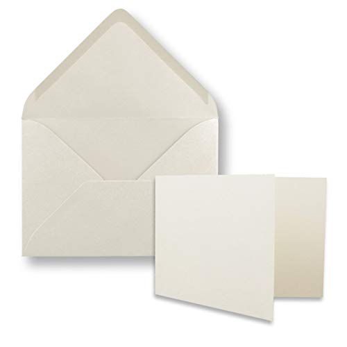 FarbenFroh by GUSTAV NEUSER 250x Stück Karte mit Umschlag Set Faltkarten DIN A7 quer 10,5 x 7,4 cm Naturweiß mit Brief-Umschlägen C7 Nassklebung von FarbenFroh by GUSTAV NEUSER