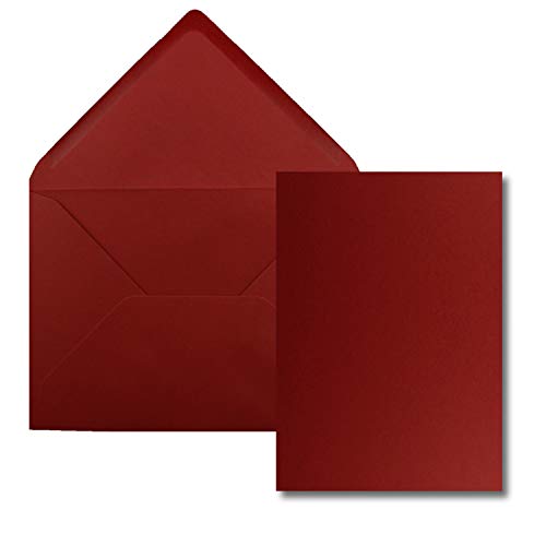FarbenFroh by GUSTAV NEUSER 75x Einzelkarten Set mit Briefumschlägen DIN A6 / C6 in Dunkelrot (Rot) - 14,8 x 10,5 cm - ohne Falz von FarbenFroh by GUSTAV NEUSER