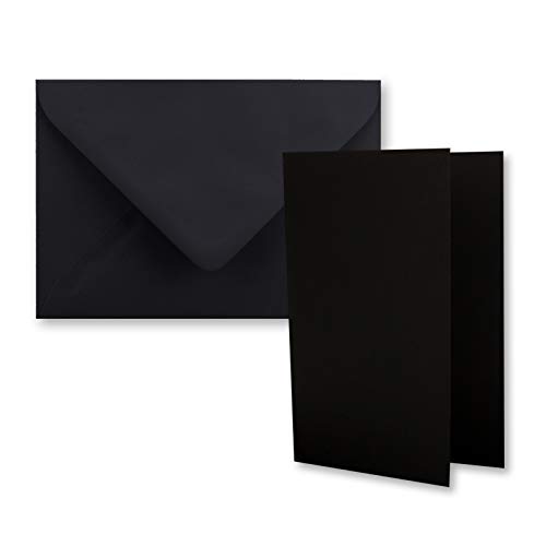 FarbenFroh by GUSTAV NEUSER 75x Faltkarten-Set DIN A7-10,5 x 7,4 cm - mit Umschlägen DIN C7 in Schwarz - Kleine Doppelkarten blanko zum Selbstgestalten und Bedrucken FarbenFroh by GUSTAV NEUSER 75x Faltkarten-Set DIN A7-10,5 x 7,4 cm - mit Umschlägen DIN C7 in Schwarz - Kleine Doppelkarten blanko zum Selbstgestalten und Bedrucken von FarbenFroh by GUSTAV NEUSER