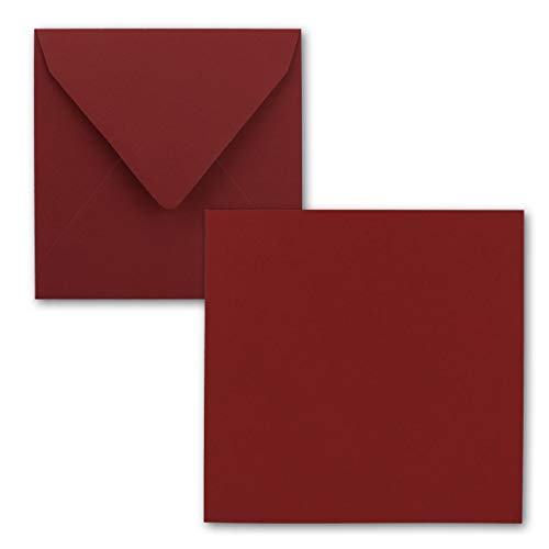 Quadratisches Einzelkarten-Set - 15 x 15 cm - mit Brief-Umschlägen - Dunkelrot - 200 Stück - für Grußkarten & mehr - FarbenFroh by GUSTAV NEUSER von FarbenFroh by GUSTAV NEUSER