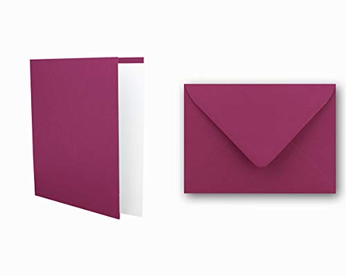 FarbenFroh Einladungskarten inklusive Briefumschläge & Einlegeblätter - 25er-Set - Blanko Klapp-Karten in Amarena - bedruckbare Post-Karten in DIN B6 Format - speziell zum Selbstgestalten & Kreieren von FarbenFroh
