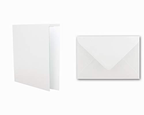 FarbenFroh Einladungskarten inklusive Briefumschläge & Einlegeblätter - 25er-Set - Blanko Klapp-Karten weiß - bedruckbare Doppel-Karten in DIN B6 Format - speziell zum Selbstgestalten & Kreieren von FarbenFroh