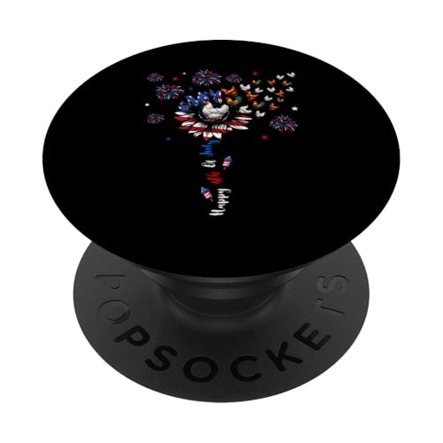 4th Of July US Flag Patriotic Cute Sunflower Chickens Farmer PopSockets Klebender PopGrip 4th Of July US Flag Patriotic Cute Sunflower Chickens Farmer PopSockets Klebender PopGrip von Farmer 4th Of July Costume