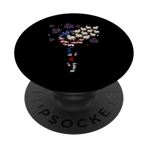 4th Of July US Flag Patriotic Cute Sunflower Sheeps Farmer PopSockets Klebender PopGrip 4th Of July US Flag Patriotic Cute Sunflower Sheeps Farmer PopSockets Klebender PopGrip von Farmer 4th Of July Costume