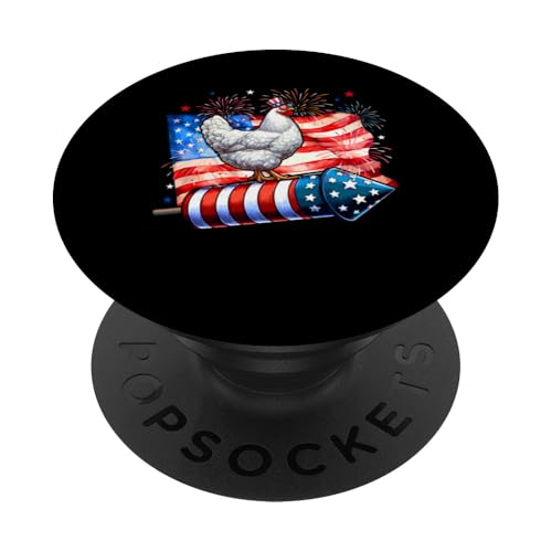 Chicken Sunglasses On Firecracker 4th July US Flag Patriotic PopSockets Klebender PopGrip Chicken Sunglasses On Firecracker 4th July US Flag Patriotic PopSockets Klebender PopGrip von Farmer 4th Of July Costume