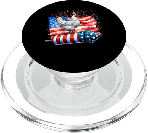 Chicken Sunglasses On Firecracker 4th July US Flag Patriotic PopSockets PopGrip für MagSafe Chicken Sunglasses On Firecracker 4th July US Flag Patriotic PopSockets PopGrip für MagSafe von Farmer 4th Of July Costume