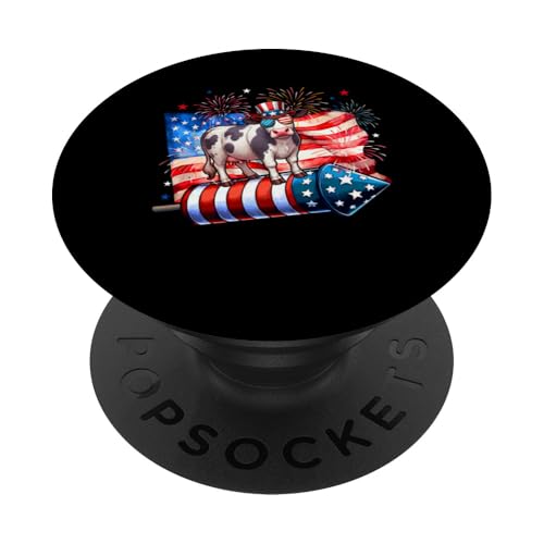 Cow Sunglasses On Firecracker 4th July US Flag Patriotic PopSockets Klebender PopGrip Cow Sunglasses On Firecracker 4th July US Flag Patriotic PopSockets Klebender PopGrip von Farmer 4th Of July Costume