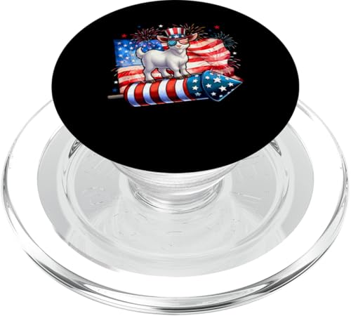 Goat Sunglasses On Firecracker 4th July US Flag Patriotic PopSockets PopGrip für MagSafe Goat Sunglasses On Firecracker 4th July US Flag Patriotic PopSockets PopGrip für MagSafe von Farmer 4th Of July Costume
