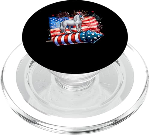Horse Sunglasses On Firecracker 4th July US Flag Patriotic PopSockets PopGrip für MagSafe Horse Sunglasses On Firecracker 4th July US Flag Patriotic PopSockets PopGrip für MagSafe von Farmer 4th Of July Costume