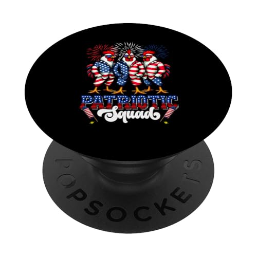 Patriotic Squad 4. Juli US-Flagge Drei niedliche Hühner Bauer PopSockets Klebender PopGrip Patriotic Squad 4. Juli US-Flagge Drei niedliche Hühner Bauer PopSockets Klebender PopGrip von Farmer 4th Of July Costume