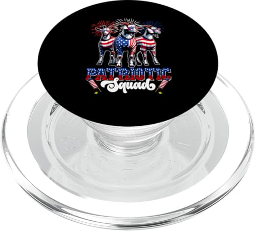 Patriotic Squad 4. Juli US-Flagge Drei niedliche Ziegen Bauer PopSockets PopGrip für MagSafe von Farmer 4th Of July Costume