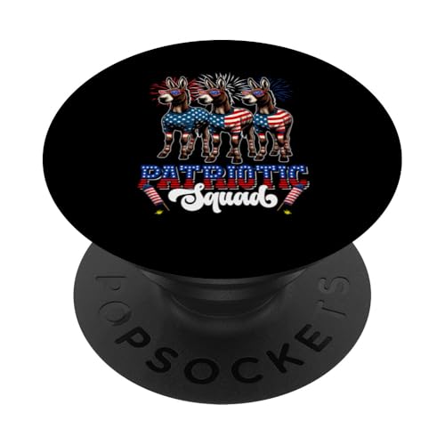 Patriotic Squad 4. Juli US-Flagge Drei süße Esel Bauer PopSockets Klebender PopGrip von Farmer 4th Of July Costume