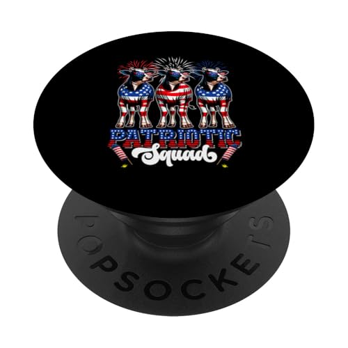 Patriotic Squad 4. Juli US-Flagge Drei süße Kühe Bauer PopSockets Klebender PopGrip Patriotic Squad 4. Juli US-Flagge Drei süße Kühe Bauer PopSockets Klebender PopGrip von Farmer 4th Of July Costume