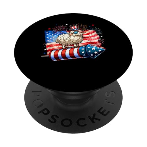 Sheep Sunglasses On Firecracker 4th July US Flag Patriotic PopSockets Klebender PopGrip Sheep Sunglasses On Firecracker 4th July US Flag Patriotic PopSockets Klebender PopGrip von Farmer 4th Of July Costume