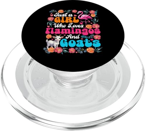 A Girl Loves Flamingos And Goat Colorful Flowers Farmer PopSockets PopGrip für MagSafe A Girl Loves Flamingos And Goat Colorful Flowers Farmer PopSockets PopGrip für MagSafe von Farmer Vacations Costume