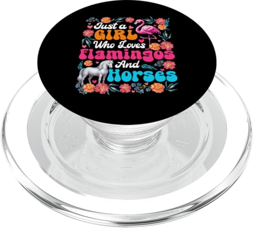 A Girl Loves Flamingos And Horses Colorful Flowers Farmer PopSockets PopGrip für MagSafe A Girl Loves Flamingos And Horses Colorful Flowers Farmer PopSockets PopGrip für MagSafe von Farmer Vacations Costume