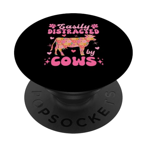 Leicht abgelenkt von Kühen Bunte Floral Farmer Rancher PopSockets Klebender PopGrip Leicht abgelenkt von Kühen Bunte Floral Farmer Rancher PopSockets Klebender PopGrip von Farmer Vacations Costume
