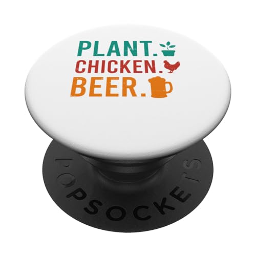 Plant Chicken Beer Funny Costume Gardener Farmer Drinker PopSockets Klebender PopGrip Plant Chicken Beer Funny Costume Gardener Farmer Drinker PopSockets Klebender PopGrip von Farmer Vacations Costume