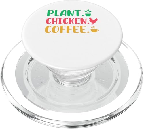 Plant Chicken Coffee Funny Costume Gardener Farmer Drinker PopSockets PopGrip für MagSafe Plant Chicken Coffee Funny Costume Gardener Farmer Drinker PopSockets PopGrip für MagSafe von Farmer Vacations Costume