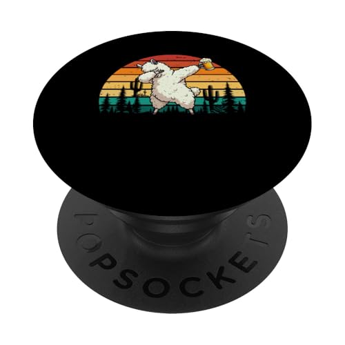 Vintage Retro Dabbing Llama Drinking Beer Drinker Farmer PopSockets Klebender PopGrip Vintage Retro Dabbing Llama Drinking Beer Drinker Farmer PopSockets Klebender PopGrip von Farmer Vacations Costume