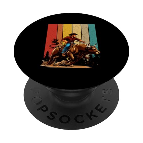 Vintage Retro Man Riding Bull Costume Farmer Rancher Lover PopSockets Klebender PopGrip Vintage Retro Man Riding Bull Costume Farmer Rancher Lover PopSockets Klebender PopGrip von Farmer Vacations Costume