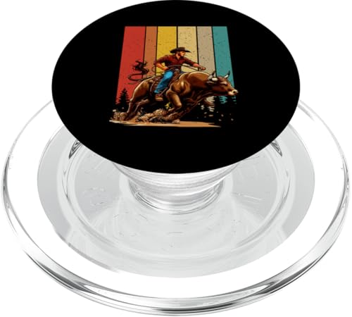 Vintage Retro Man Riding Bull Costume Farmer Rancher Lover PopSockets PopGrip für MagSafe Vintage Retro Man Riding Bull Costume Farmer Rancher Lover PopSockets PopGrip für MagSafe von Farmer Vacations Costume