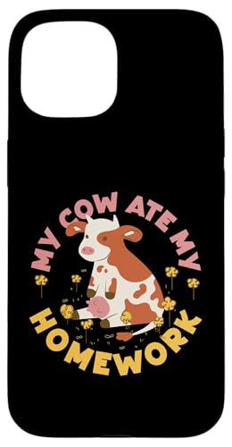 Meine Kuh hat meine Hausaufgaben gefressen Farmer Hülle für iPhone 15 Meine Kuh hat meine Hausaufgaben gefressen Farmer Hülle für iPhone 15 von Farming Tractor And Agriculture Designs For Kids