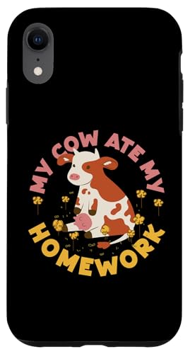 Meine Kuh hat meine Hausaufgaben gefressen Farmer Hülle für iPhone XR Meine Kuh hat meine Hausaufgaben gefressen Farmer Hülle für iPhone XR von Farming Tractor And Agriculture Designs For Kids