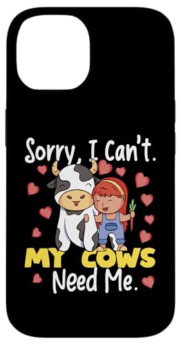 Sorry, I Can't My Cows Need Me Girl With Cow Hülle für iPhone 14 Sorry, I Can't My Cows Need Me Girl With Cow Hülle für iPhone 14 von Farming Tractor And Agriculture Designs For Kids