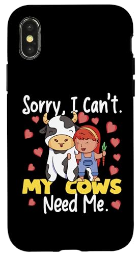 Sorry, I Can't My Cows Need Me Girl With Cow Hülle für iPhone X/XS Sorry, I Can't My Cows Need Me Girl With Cow Hülle für iPhone X/XS von Farming Tractor And Agriculture Designs For Kids