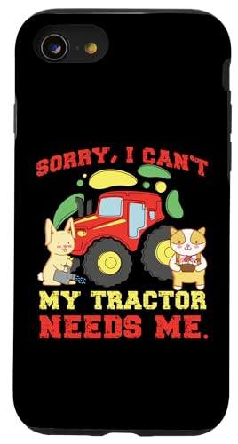 Sorry, I Can't My Tractor Needs Me With Animals Hülle für iPhone SE (2020) / 7 / 8 von Farming Tractor And Agriculture Designs For Kids