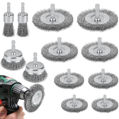 12 Stück Drahtbürste Bohrmaschine, 6mm Drahtbürste Akkuschrauber mit Sechskantstange, Drahtbürsten Set 6 Größen, Stahlbürste Akkuschrauber für Bohrmaschine zum Entfernen von Rost, Polieren 12 Stück Drahtbürste Bohrmaschine, 6mm Drahtbürste Akkuschrauber mit Sechskantstange, Drahtbürsten Set 6 Größen, Stahlbürste Akkuschrauber für Bohrmaschine zum Entfernen von Rost, Polieren von Farnirvana