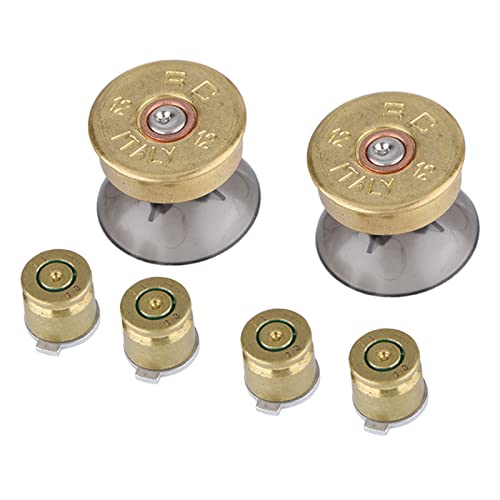 Faruxue Thumb6Pcs Gold Metal Bullet Buttons & Thumbstick Mod Kit for PS4 Controllerstick 11×7×3 6pcs Gold Metal Buttons Thumbstick Mod Kit for Controller von Faruxue