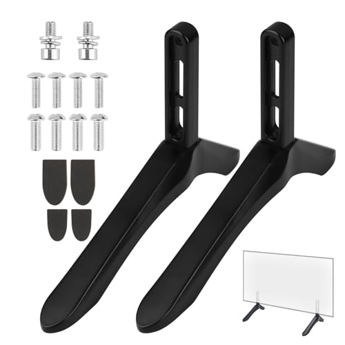TV-Basissockelfüße mit Schrauben, universeller TV-Ständer, Tischplatte, Ersatz-TV-Halterungsbeine für die meisten 81,3 - 165 cm (32 - 65 Zoll) LCD-, LED-, Plasma-Flachbildschirme, einfach zu von Fascetta