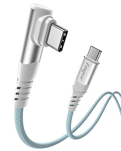 Fasgear 100W USB C auf USB C Kabel – 1 Pack 1m USB 2.0 Typ C auf Typ C PD Kabel 5A Schnellladung rechtwinklig Kompatibel mit Samsung Galaxy Tab S3, Surface Go, Mac-Book Air 2020, XPS 15 (Blau) von Fasgear