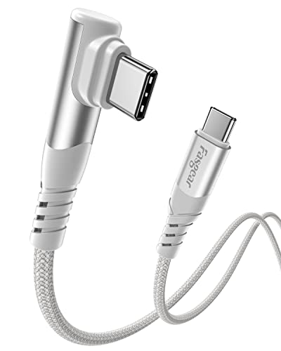 Fasgear 100W USB C auf USB C Kabel – 1 Packung 1m USB 2.0 Typ C auf Typ C PD Kabel 5A Schnellladung rechtwinklig Kompatibel mit Mac-Book Pro 2021, Surface Book 2, i-Pad Air 4 2020 (Grau) von Fasgear