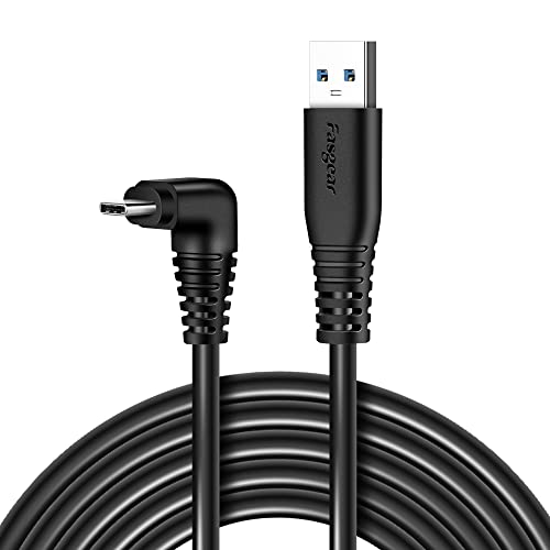 Fasgear 4m USB 3.0 bis Typ C Kabel 90 Grad, entwickelt für Ocu-lus Link, 5 Gbit/s Datenübertragung, 3A Schnelllade- und Synchronisationskabel für Telefone und PC-Spiele (4m, schwarz) von Fasgear