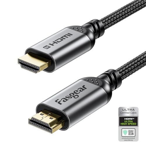 Fasgear HDMI 2.1 Kabel 10ft 8K HDMI Kabel 48 Gbit/s HDMI Kabel Geflochtenes Nylon 8K@60Hz 4K@120Hz HDCP 2.3 Unterstützung eARC HDR10 3D Dolby Kompatibel für Sam-sung TV/Blu-ray/X-Box Schwarz Fasgear HDMI 2.1 Kabel 10ft 8K HDMI Kabel 48 Gbit/s HDMI Kabel Geflochtenes Nylon 8K@60Hz 4K@120Hz HDCP 2.3 Unterstützung eARC HDR10 3D Dolby Kompatibel für Sam-sung TV/Blu-ray/X-Box Schwarz von Fasgear