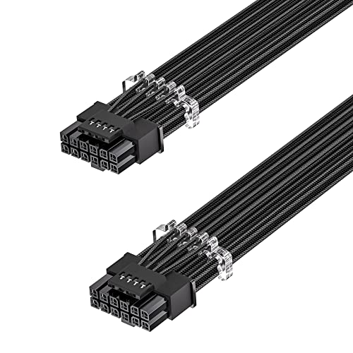 Fasgear PCI-e Gen 5.0 Stromkabel–70cm 16Pin (12+4 Pin) 12 VHPWR Stecker auf Stecker ummanteltes Kabel mit Kämmen–RTX 3090 Ti GPU 600W Stromkabel für Grafikkarte der RTX 4080 4090 4070Ti von Fasgear