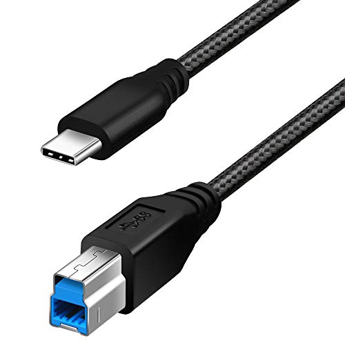 Fasgear Typ C auf USB B 3.0 Kabel Nylon geflochten USB C Stecker auf Typ B Stecker Kabel (1 m, schwarz) von Fasgear