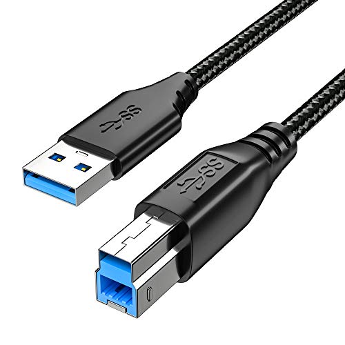 Fasgear USB 3.0 zu USB B Kabel Nylon geflochten Typ A Stecker zu Typ B Stecker Kabel (1 m, schwarz) von Fasgear