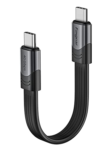 Fasgear USB 4-Kabel: 15cm Thunderbolt 4-Kabel Thunderbolt 3-Kabel 100W Aufladen 40 Gbit/s Datenübertragung Kompatibel für Mac-Book Pro i-Pad Pro 2021 Mac Mini M1 Externer SSD-Hub Docking-Monitor Egpu von Fasgear