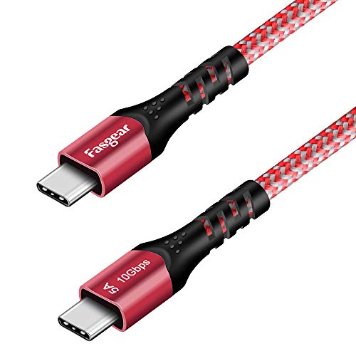 Fasgear USB C zu Typ C Kabel, USB 3.1 Typ C Gen 2 Schnellladekabel, 100W 20 V/5 A Stromversorgung, 10 Gbit/s Datenübertragung, 4K@60 Hz Videoausgang, kompatibel für Typ C-Geräte (3 m, rot) von Fasgear