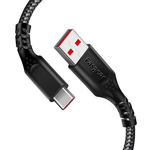 Fasgear Warp Charge 30W Kabel für One-plus 7 Pro 7T, 1,8m Dash Charging USB C Kabel Schnellladung Nylon Geflochtene Daten Sync USB Typ C Kabel für One-plus 7 6T 6 5T 5 3T (1,8m, Schwarz) von Fasgear
