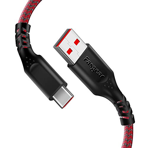 Fasgear Warp Charge 30W Kabel für Oneplus 7 Pro 7T, 1,8 m Dash Charging USB C Kabel Schnellladung Nylon Geflochtene Daten Sync USB Typ C Kabel für Oneplus 7 6T 6 5T 5 3T (1,8m, Rot) von Fasgear
