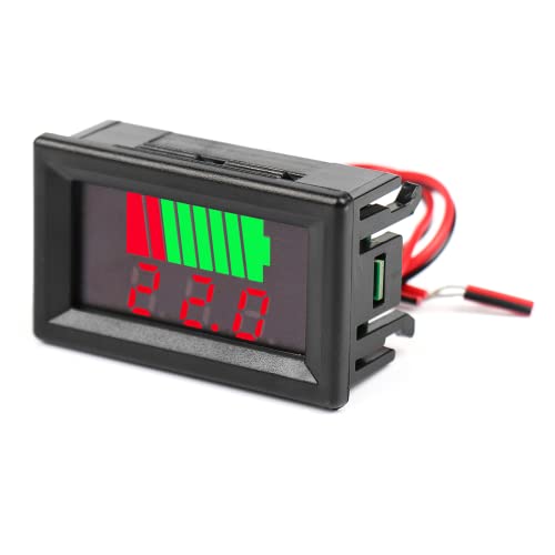 Fasizi 2Pcs Autobatterie Ladezustandsanzeige 12V -72V Lithiumbatterie Kapazitätsmesser Testanzeige LED Tester Voltmeter - rot von Fasizi